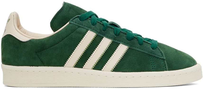 Adidas Originals Campus 80s Leather-trimmed Suede Sneakers In Green