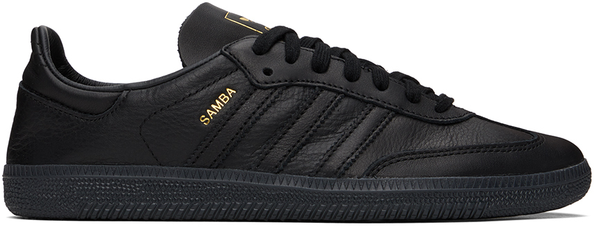 Shop Adidas Originals Black Samba Decon Sneakers In Core Black / Core Bl