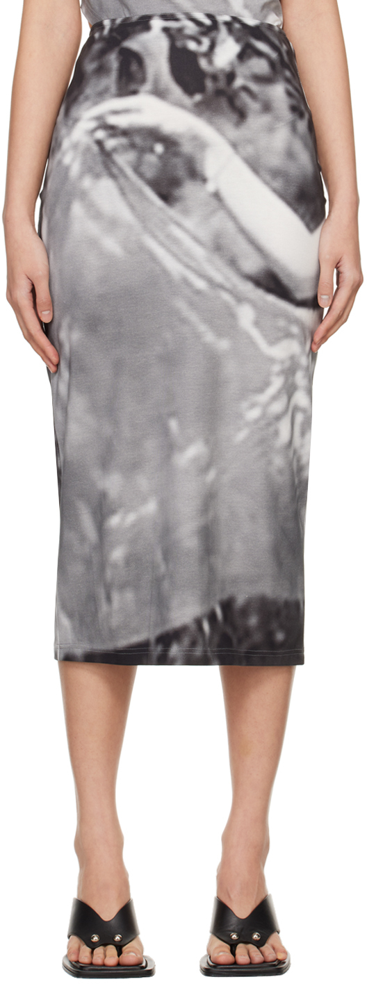 SSENSE Exclusive Gray Float Midi Skirt
