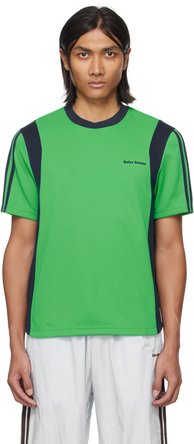 Wales Bonner Green Adidas Originals Edition Football T-shirt In Vivid Green