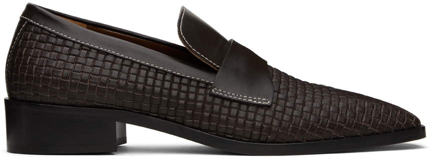 Brown Woven Loafers