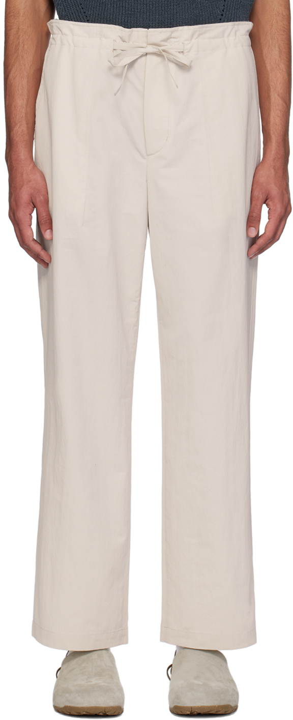 Hgbb Studio Off-white Jin Trousers In Cloud Dancer