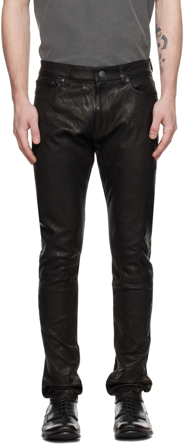 03sp15) Men's Low Rise Leather Pants