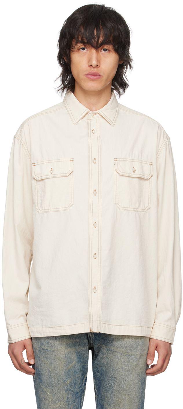 John Elliott Off-white Princeton Shirt In Natural