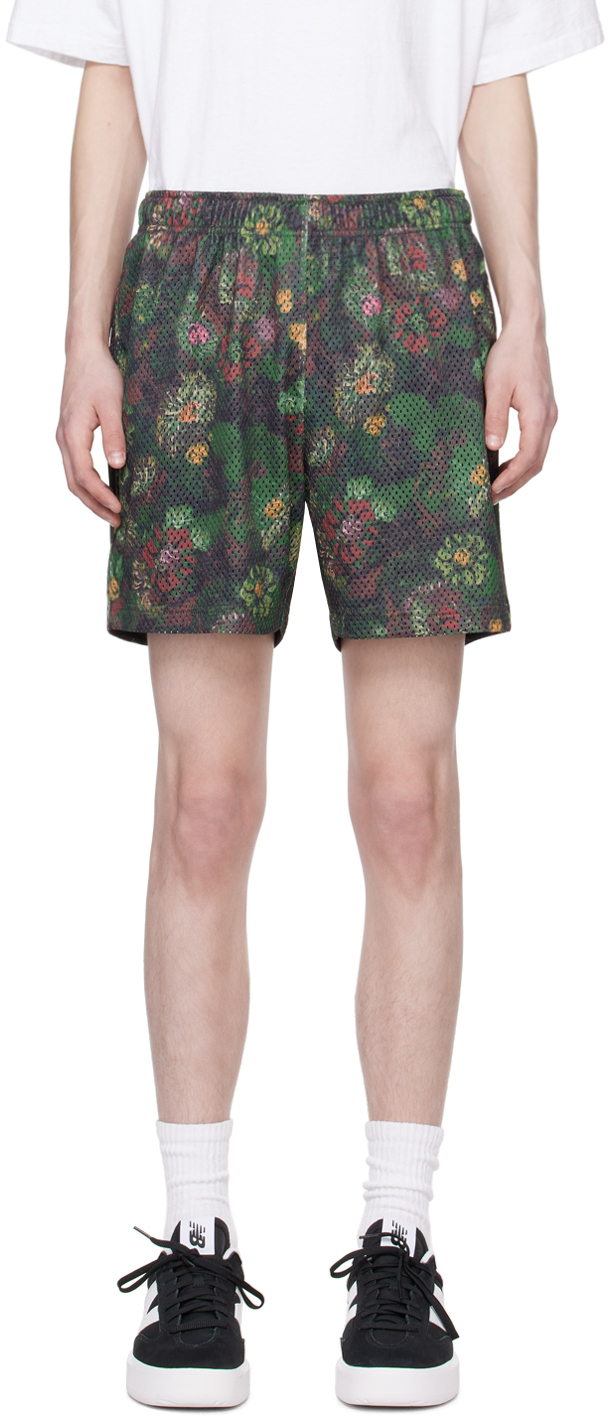 Shop John Elliott Multicolor Floral Shorts In Forest Floral