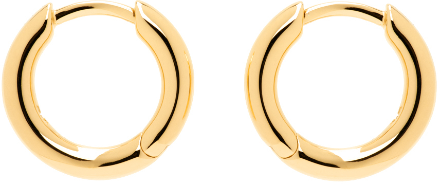 Tom Wood: Gold Classic Hoop Small Earrings | SSENSE Canada