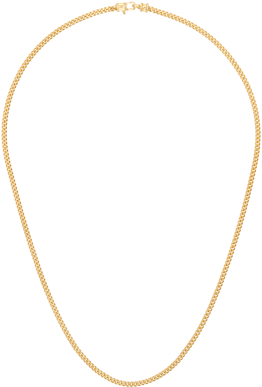 Tom Wood Gold Curb Chain M Necklace In 925 Silver/9k Gold