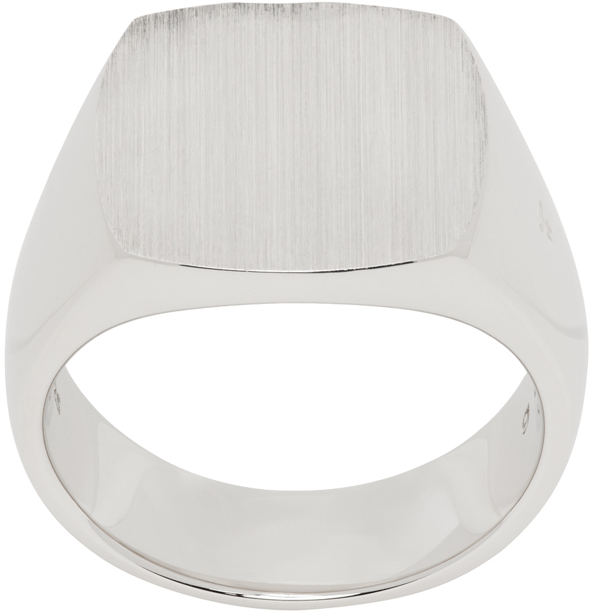 Silver Cushion Satin Ring
