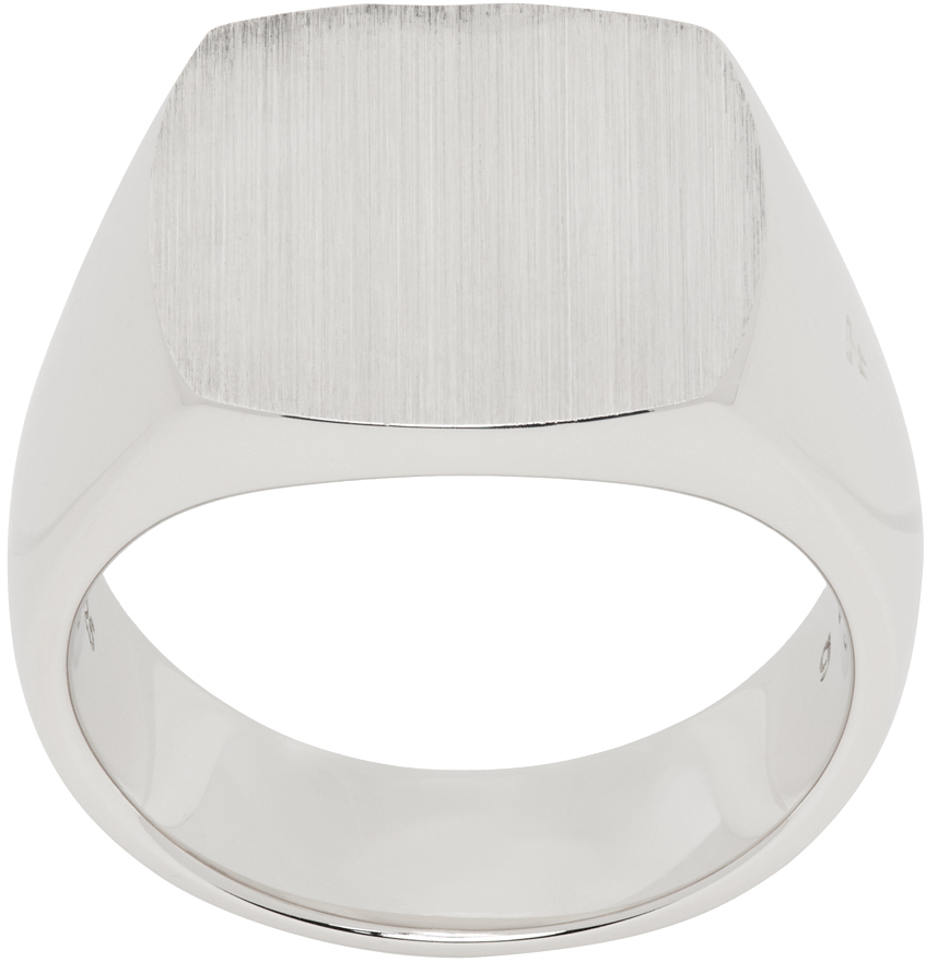 Tom Wood: Silver Cushion Satin Ring | SSENSE Canada