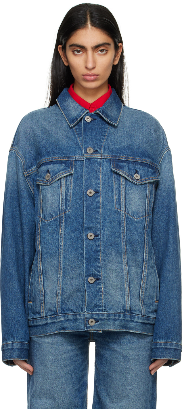 Blue 'The Remy' Denim Jacket by Interior on Sale