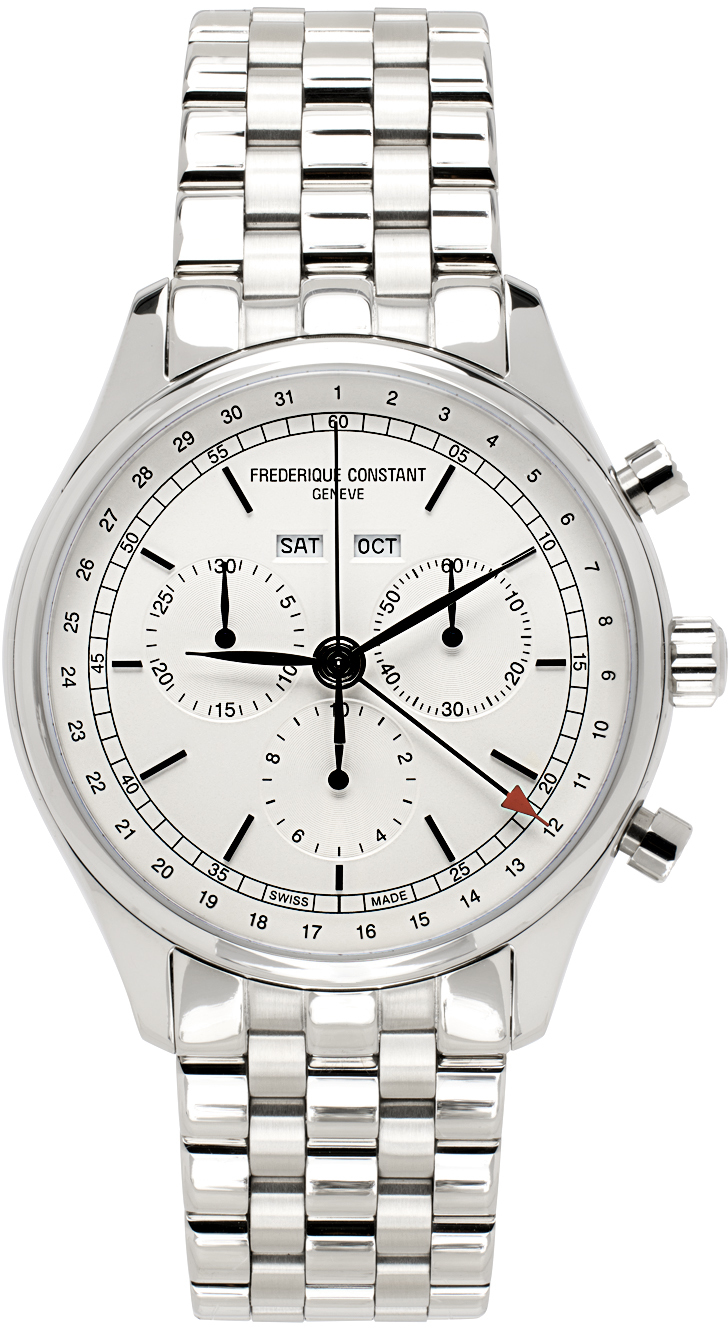 Frédérique Constant Silver Triple Calendar Chronograph Watch