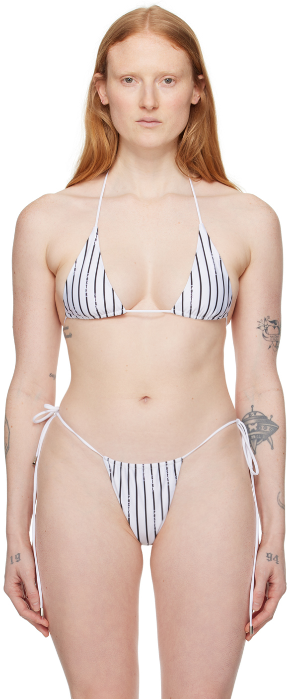 White & Black Elle Reversible Bikini Top