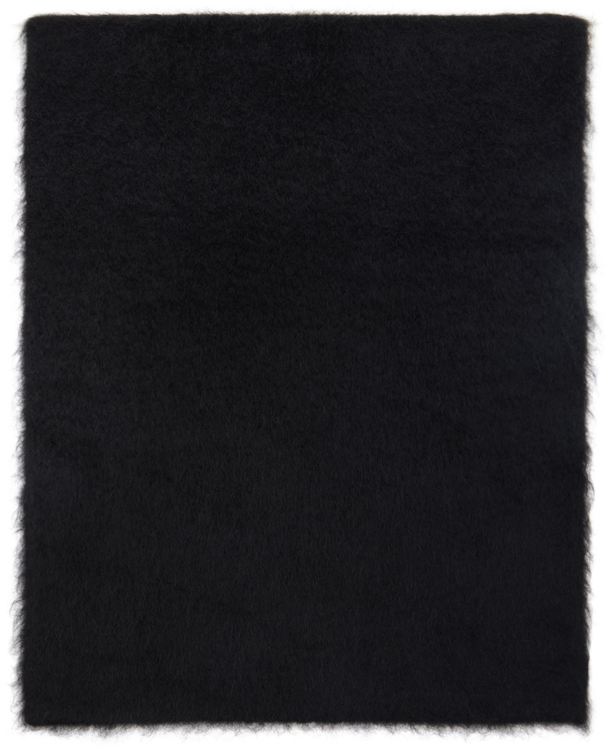 Totême Black Alpaca Knit Scarf In 200 Black