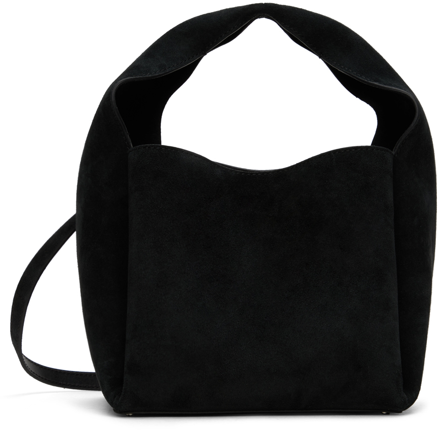 Black Suede Bucket Bag