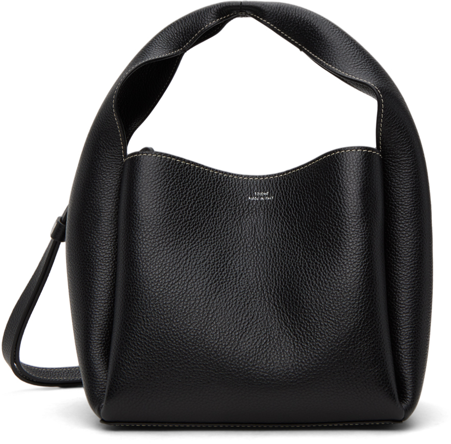 Shop Totême Black Bucket Bag In 001 Black