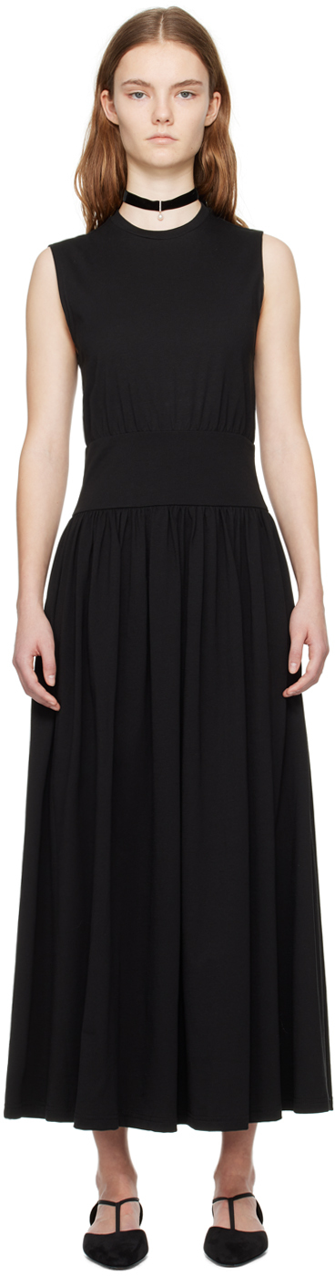 Shop Totême Black Sleeveless Midi Dress In 001 Black