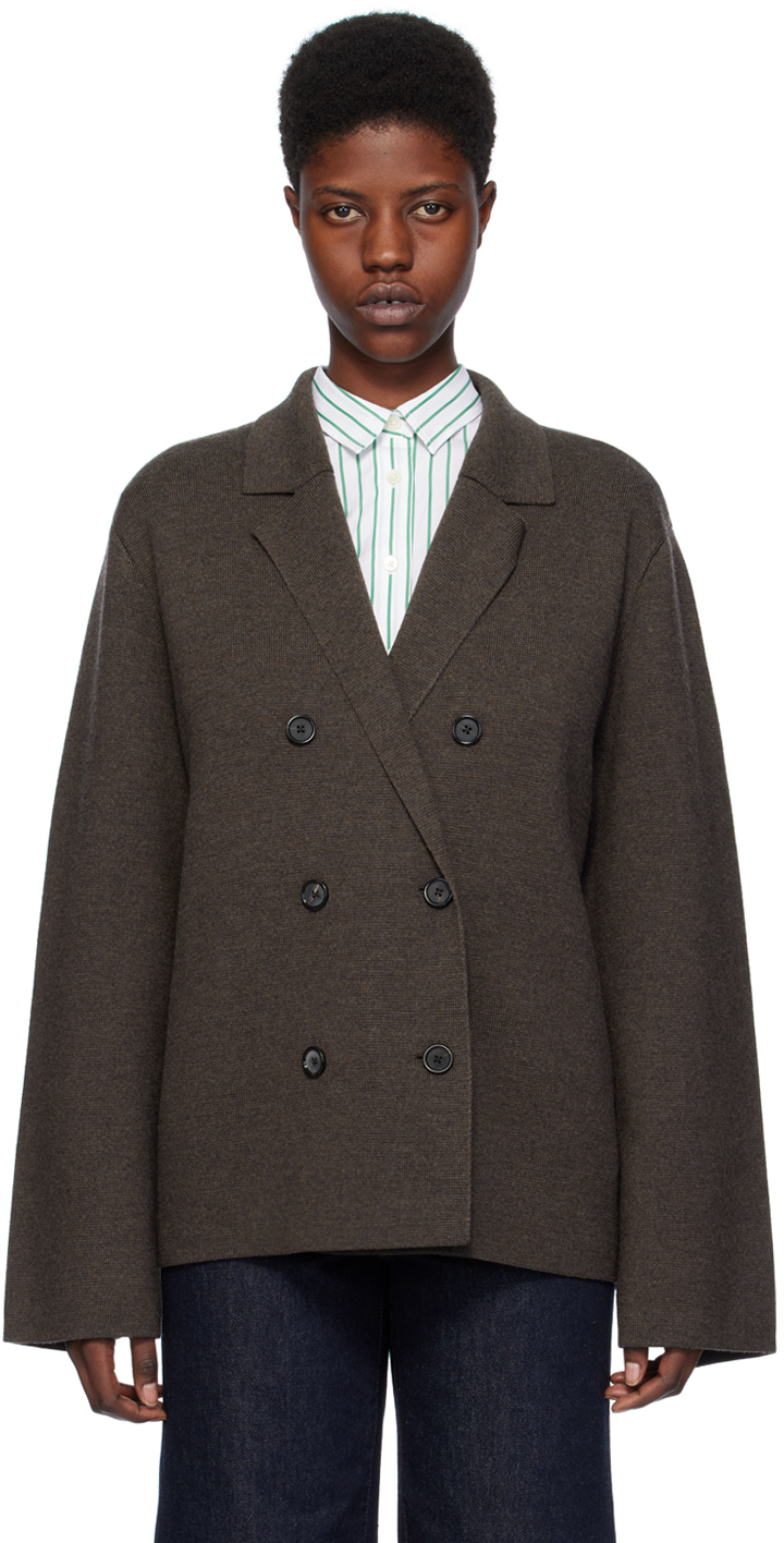 Brown Notched Lapel Blazer