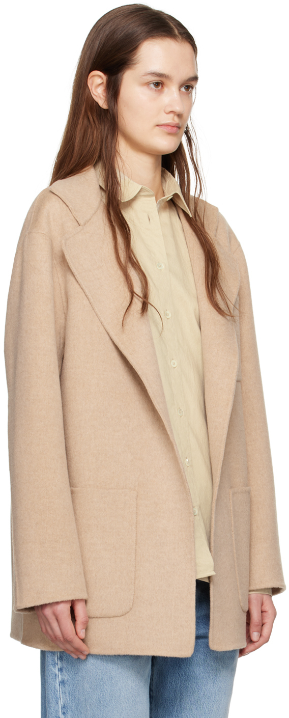 Totême Patch Pocket Doublé Jacket Fawn Melange In 164 Fawn