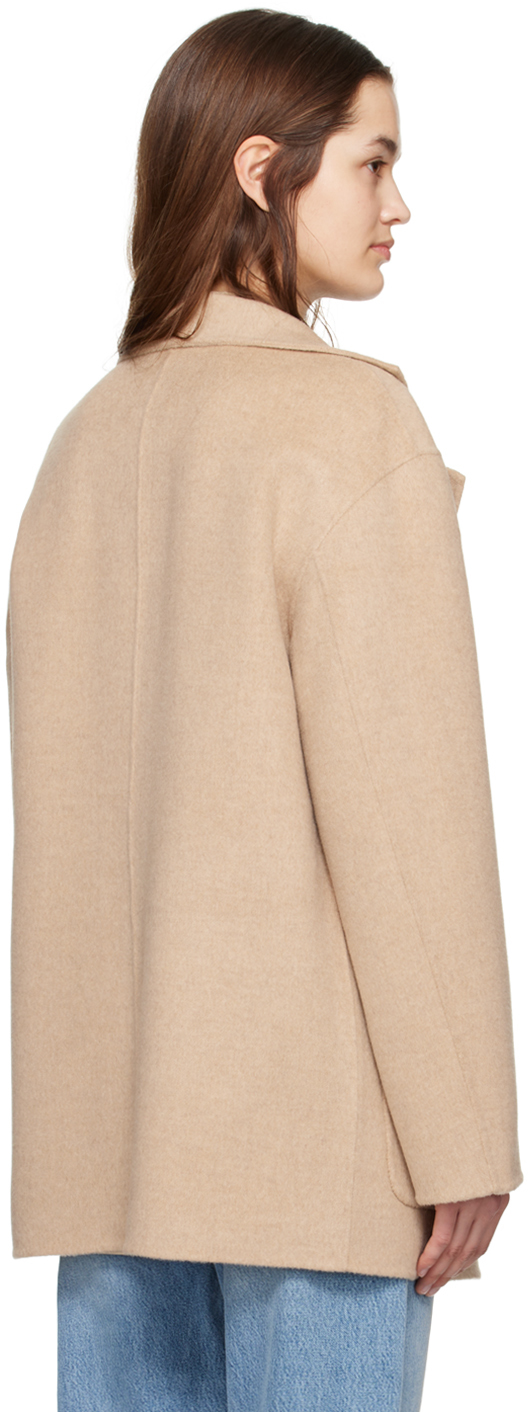 Totême Patch Pocket Doublé Jacket Fawn Melange In 164 Fawn