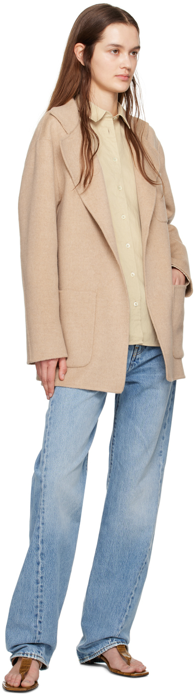 Totême Patch Pocket Doublé Jacket Fawn Melange In 164 Fawn