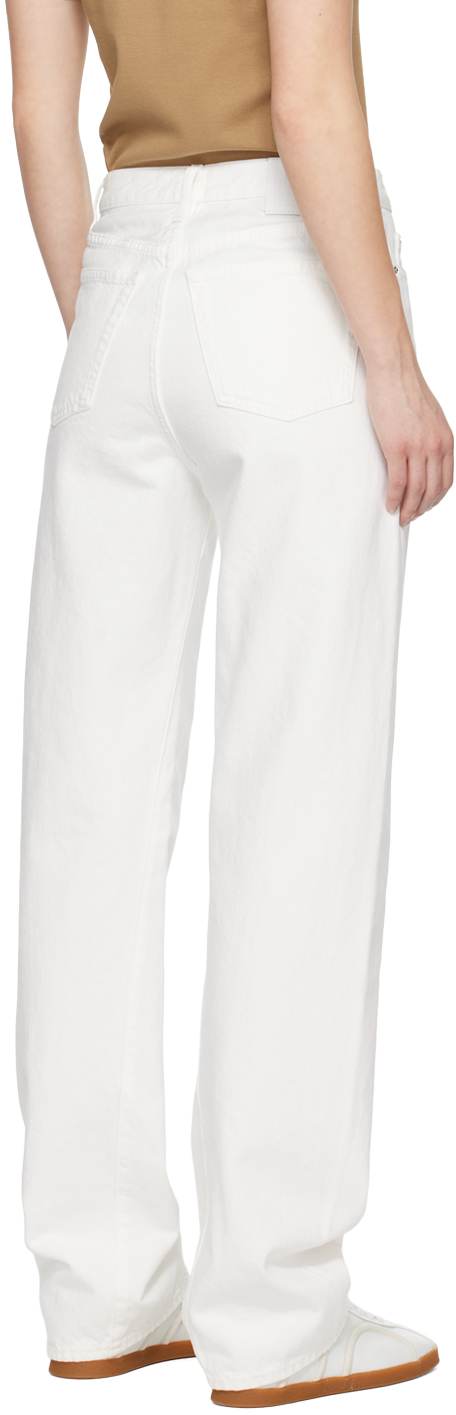 Totême White Twisted Seam Jeans In 110 Off-white