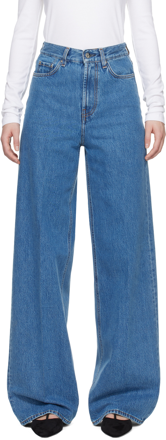 Shop Totême Blue Wide-leg Jeans In 167 Vibrant Blue