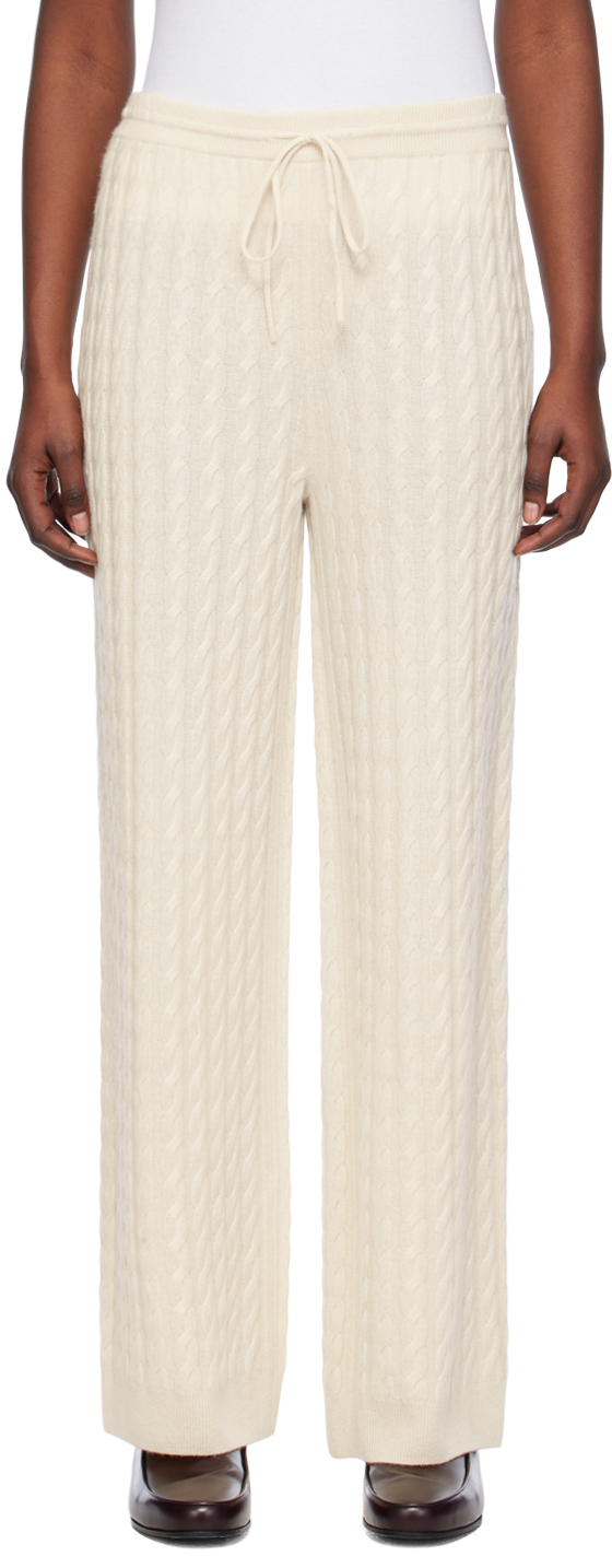 Totême Off-white Wide-leg Lounge Trousers In 007 Snow