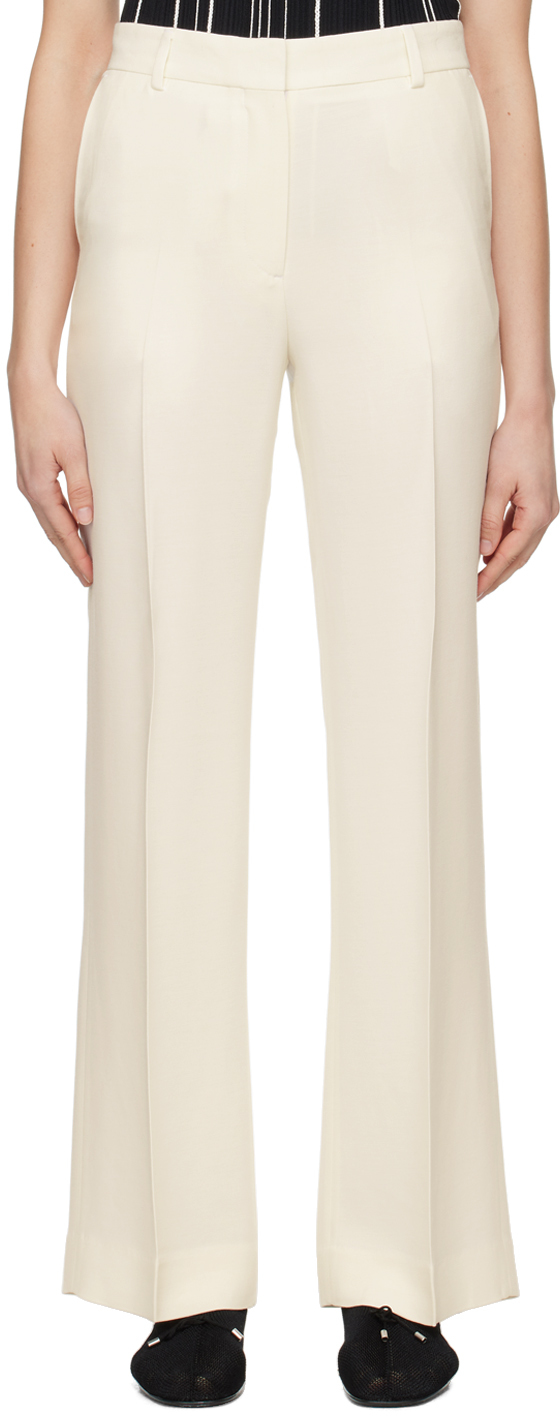 Totême White Relaxed-fit Trousers In 047 White
