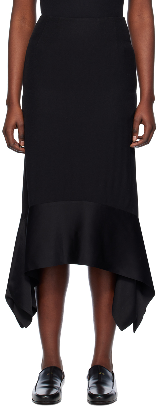 Shop Totême Black Sash Maxi Skirt In 001 Black