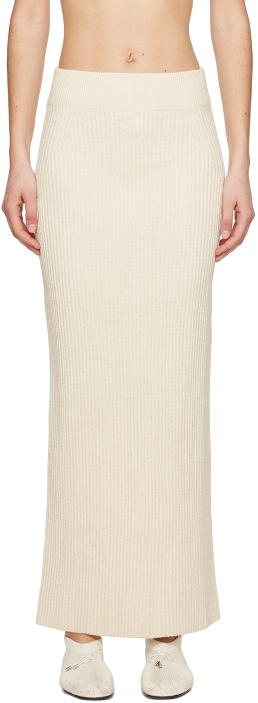 Shop Totême Off-white Vented Maxi Skirt In 116 Ecru