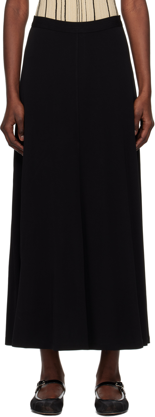 Shop Totême Black Fluid Maxi Skirt In 001 Black