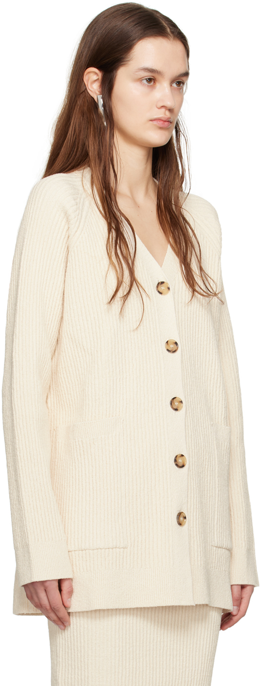 Shop Totême Off-white Button Cardigan In 116 Ecru