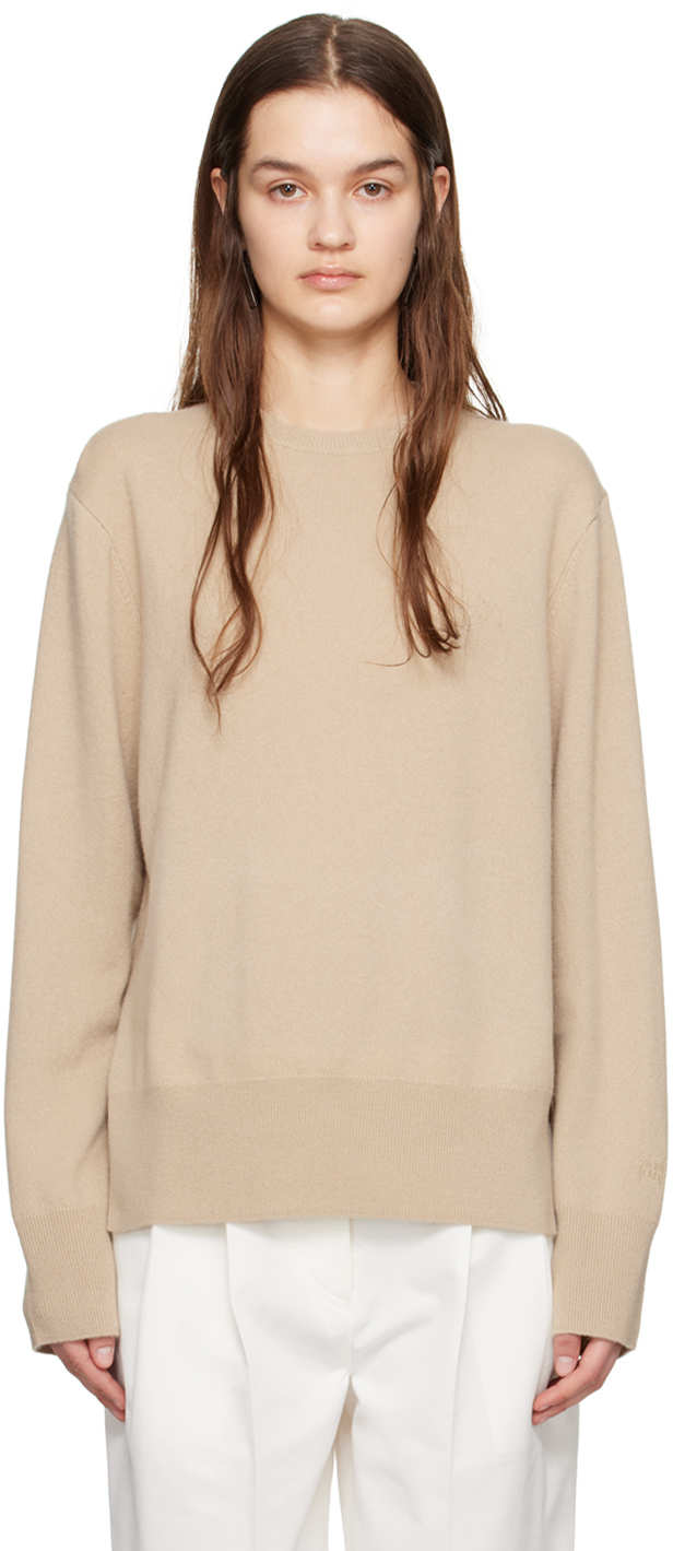 TOTEME: Beige Crewneck Sweater | SSENSE