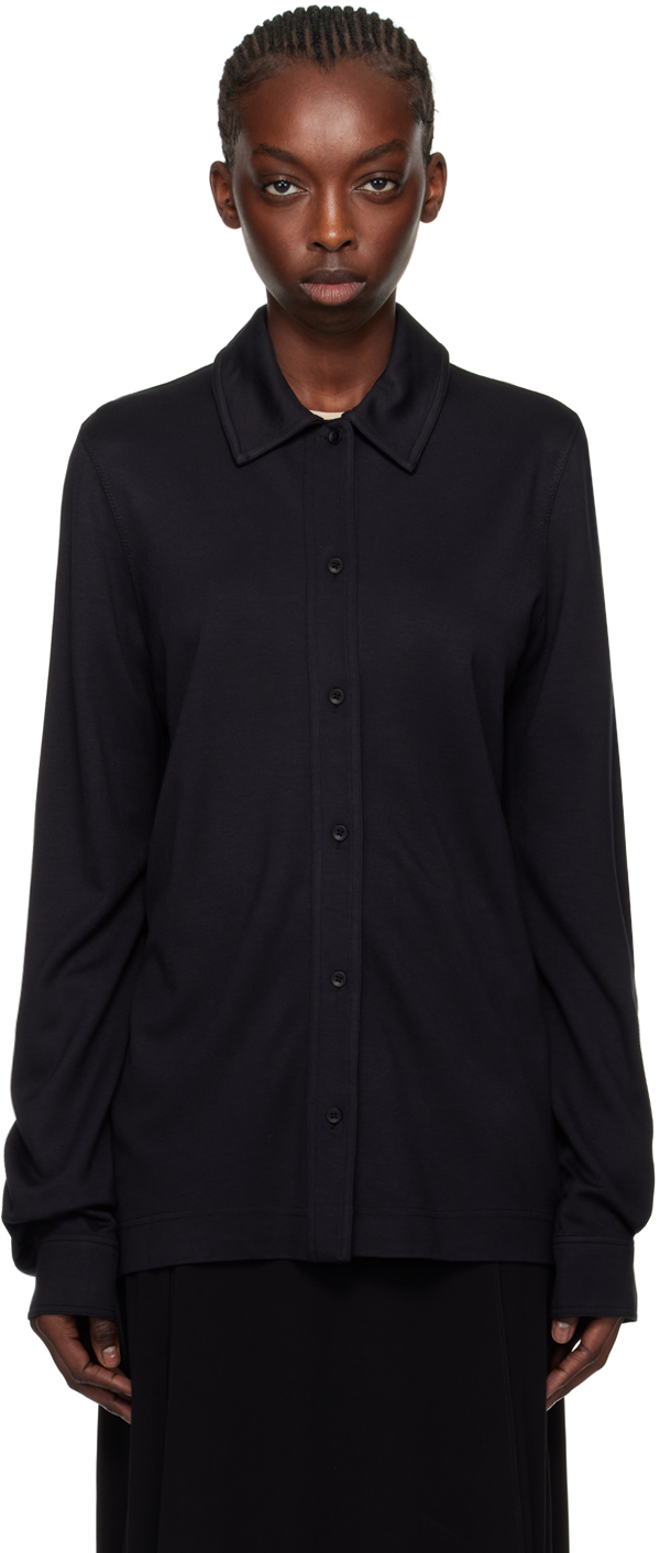 Totême Black Button Shirt In 001 Black