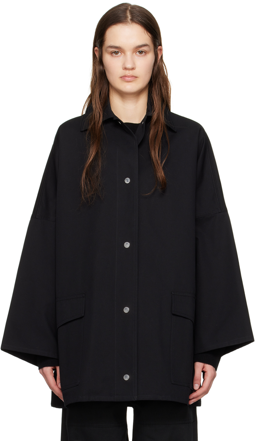 Black Oversized Jacket by TOTEME on Sale