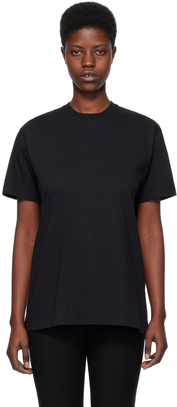 Shop Totême Black Straight T-shirt In 200 Black