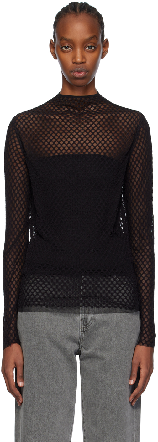 TOTEME: Black Sheer Top | SSENSE