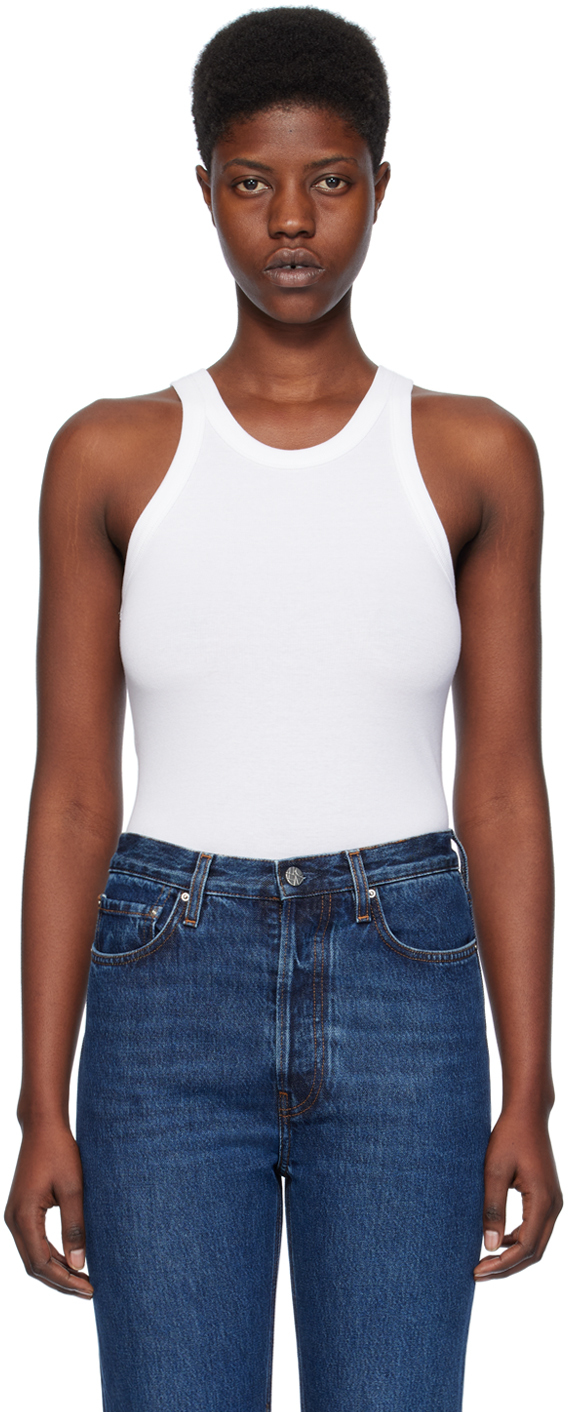 Shop Totême White Curved Tank Top In 100 White
