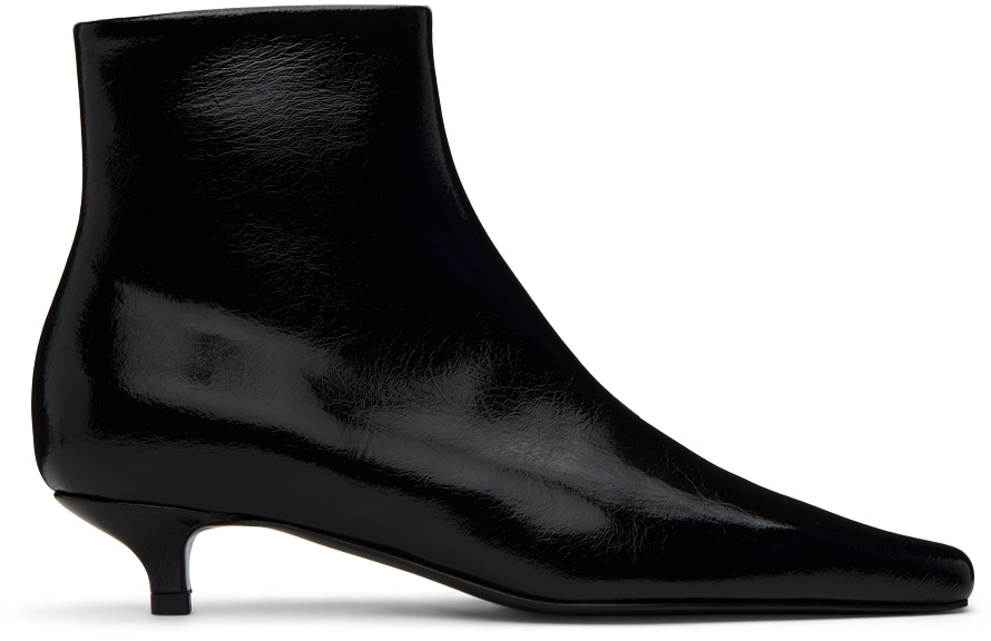 Shop Totême Black 'the Slim' Ankle Boots In 001 Black