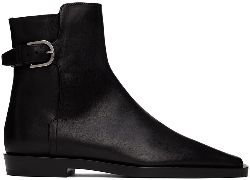 【関税込み】TOTEME ブラック The Belted ブーツ THE BELTED BOOT / BLACK – FABRIC