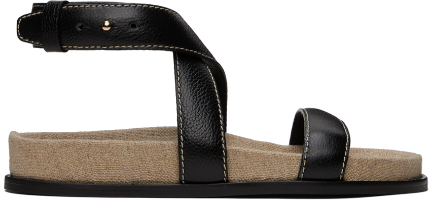 Black 'The Leather Chunky' Sandals