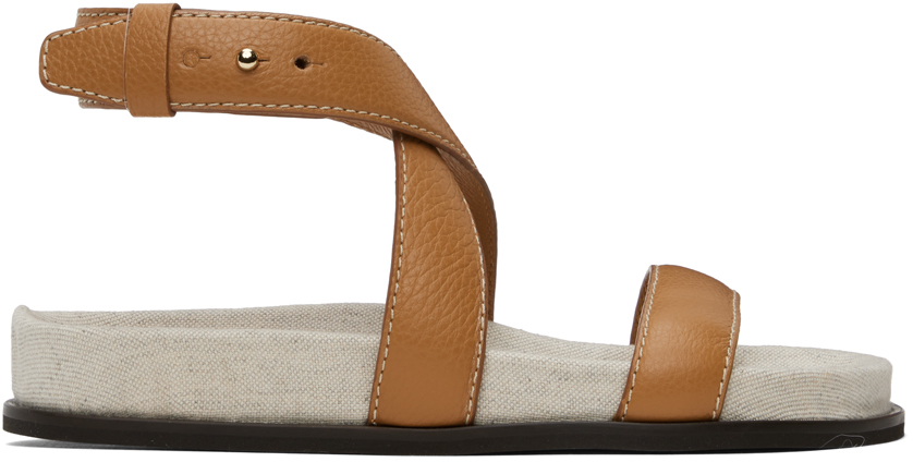 Shop Totême Tan 'the Leather Chunky' Sandals In 105 Tan