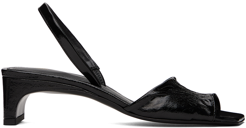 Black 'The Gathered Scoop' Heeled Sandals