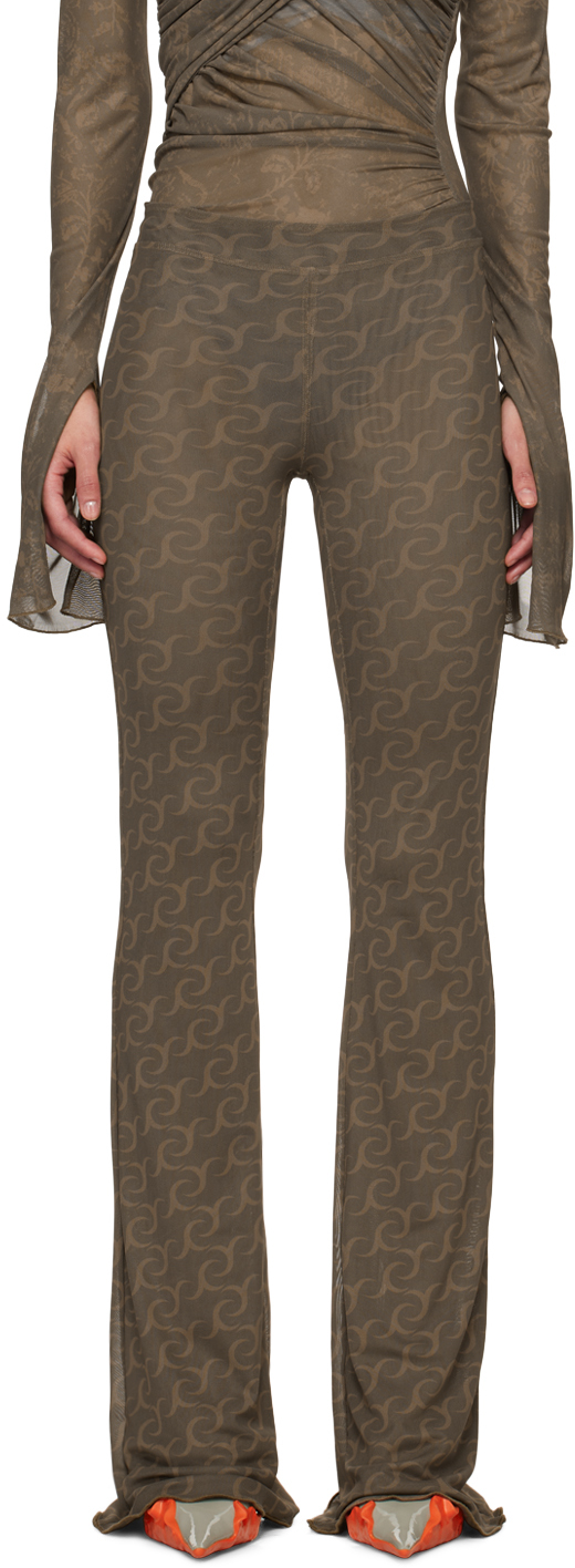 Shop Jade Cropper Khaki Reversible Trousers In 172-logo Khaki/beige