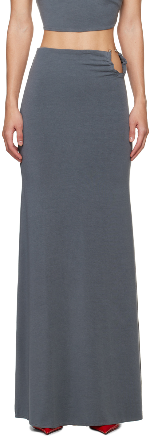 Shop Jade Cropper Gray O-ring Maxi Skirt In 207 - Dye Grey