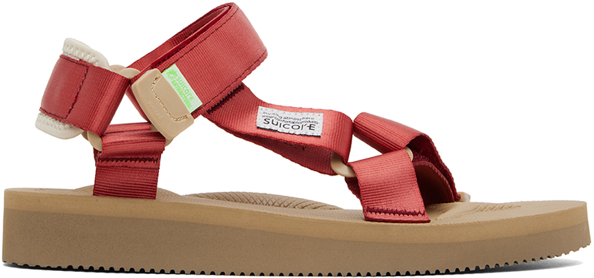 Suicoke Red & Beige Depa-cab Sandals In Red Clay