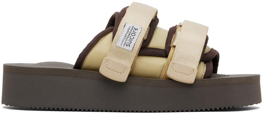 Shop Suicoke Brown & Beige Moto-po Sandals In Brown/sand