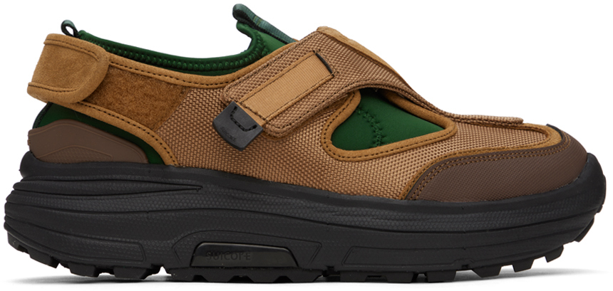 Suicoke Brown & Green Tred Sneakers In Brown/olive