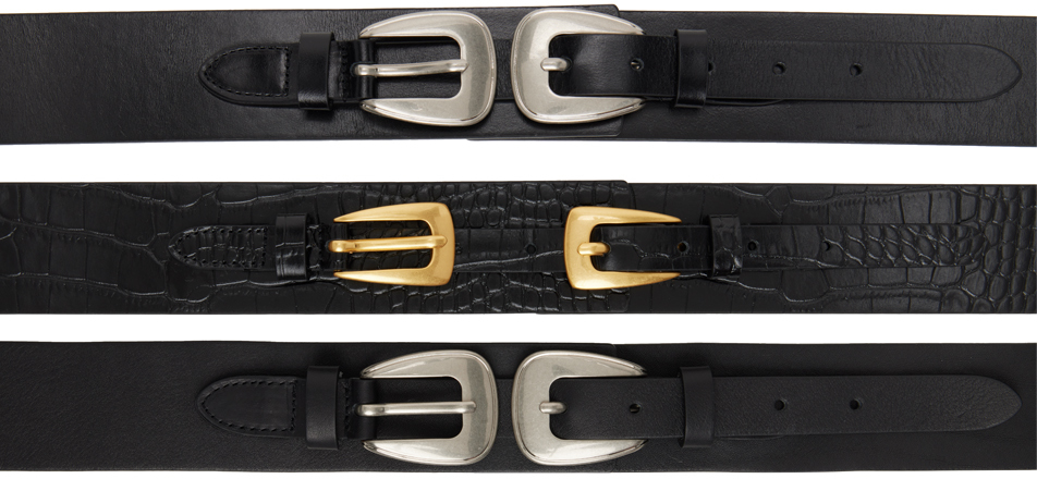 Black Multi Leather Corset Belt