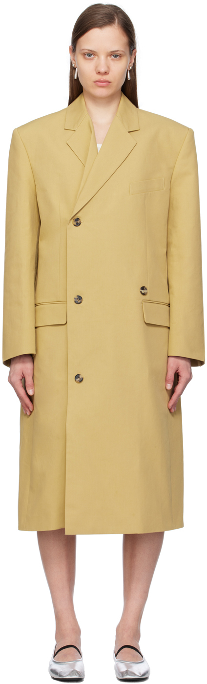 レクト RECTO DIANA OVERSIZE DOUBLE BREASTED COAT KHAKI BEIGE Beige Diana Coat by RECTO on Sale
